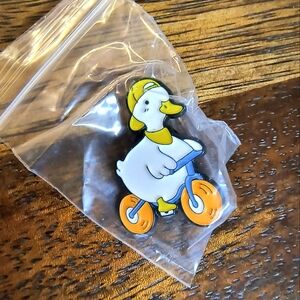 Women’s Accessories Cute Duck Wearing Baseball Cap Riding Bike Enamel Pin